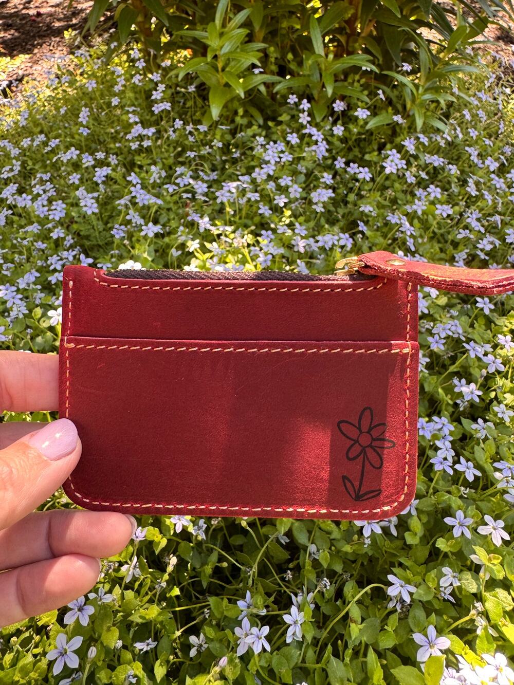 Genuine Leather Wallet RANGOON RED Leather Credit Card Holder Leather Wallet
